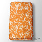 Orange white Floral Printed Fabric Wholesale Price